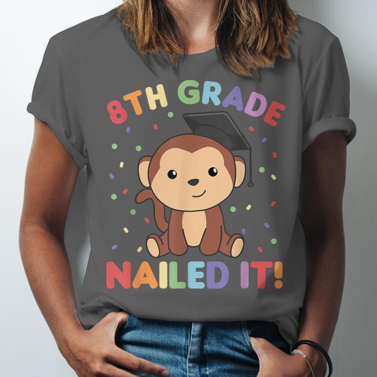 Kids 8th Grade Nailed It Monkey Graduation Unisex Jersey T-Shirt