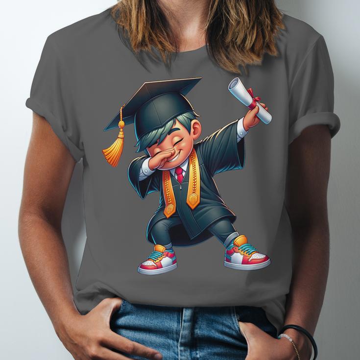 Kids Boys Grad Dabbing Graduation Class Of 2025 Unisex Jersey T-Shirt