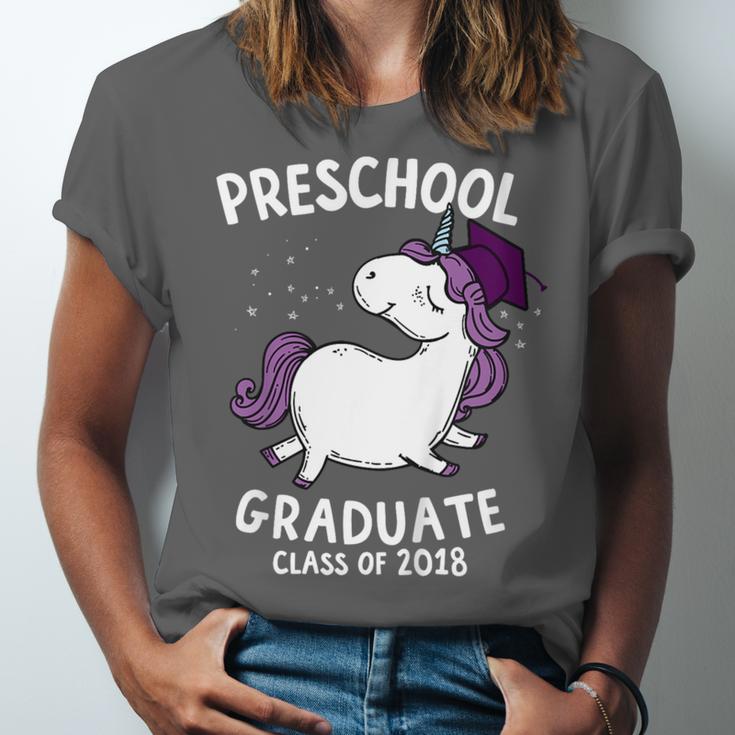 Kids Class Of 2018 Unicorn Preschool Graduation For Girls Unisex Jersey T-Shirt