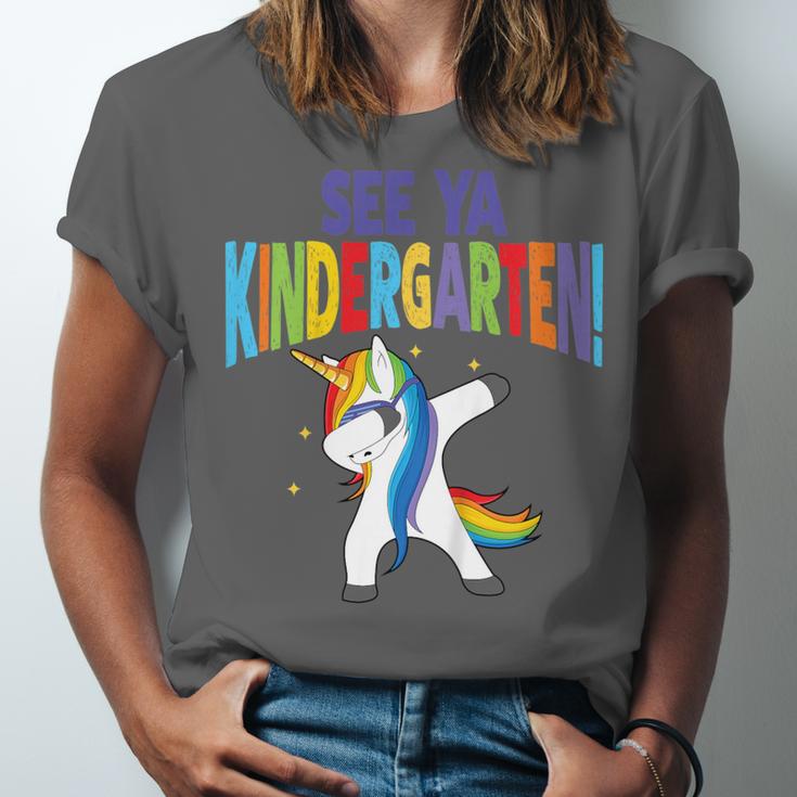 Kids Dabbing Unicorn Kindergarten Graduation See Ya Unisex Jersey T-Shirt