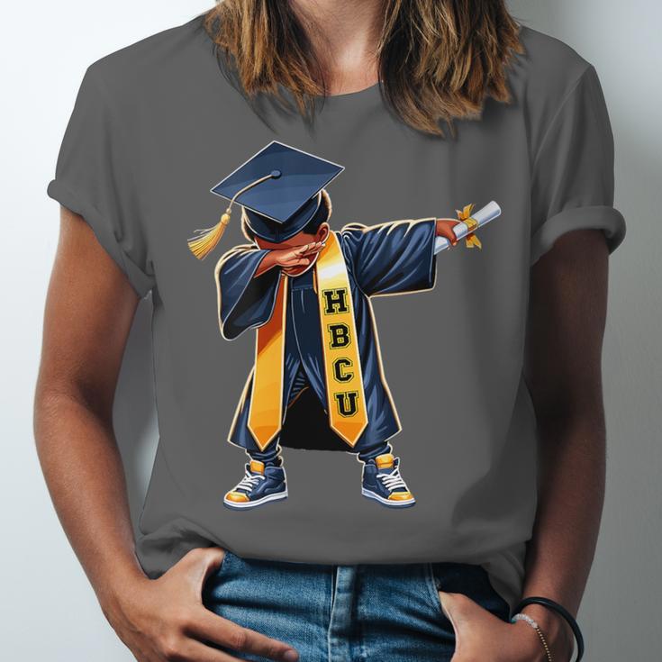 Kids HBCU Boys Grad Dabbing Graduation Unisex Jersey T-Shirt