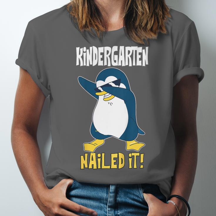 Kids Kindergarten Dabbing Penguin Nailed It Graduation Class 2021 Unisex Jersey T-Shirt
