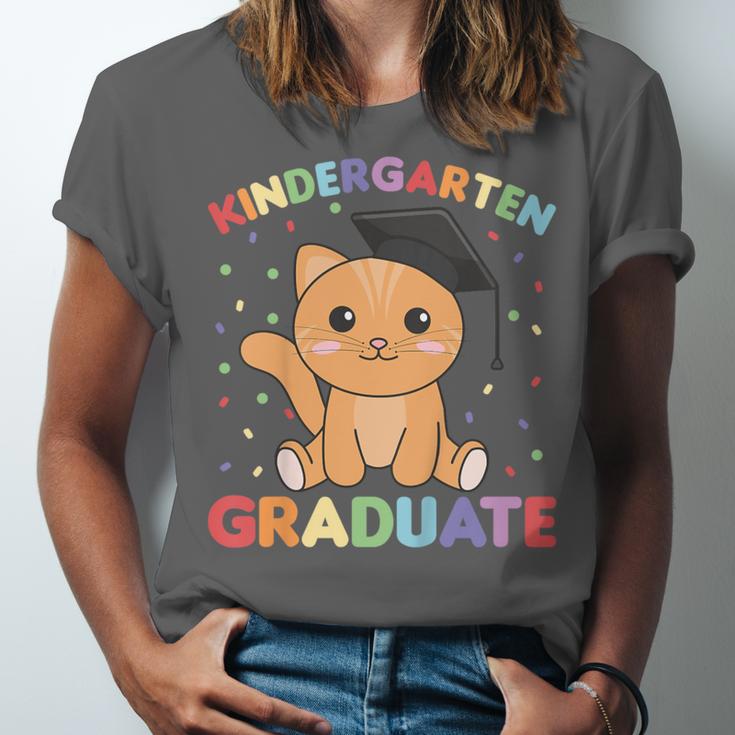 Kids Kindergarten Graduate Cat Graduation Unisex Jersey T-Shirt