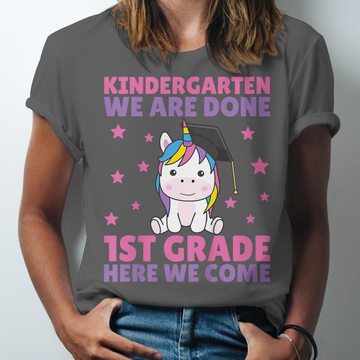 Kids Kindergarten Graduate Unicorn Graduation Unisex Jersey T-Shirt