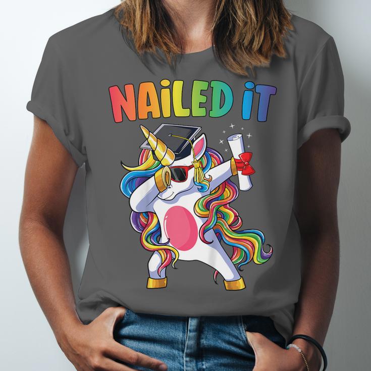 Kids Kindergarten Graduation Shirt Unicorn Graduate Nailed It Unisex Jersey T-Shirt