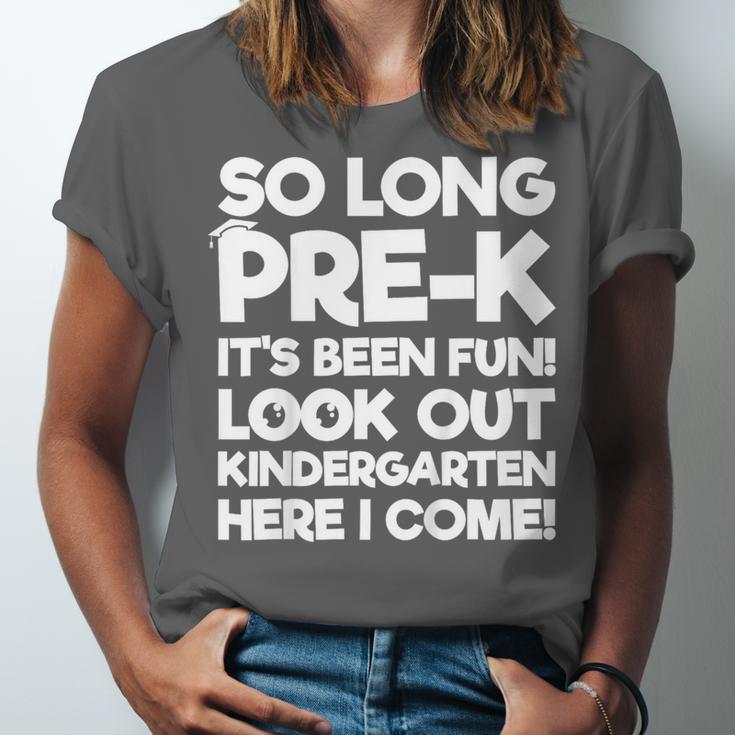 Kids Last Day Pre-K Kindergarten Here I Come Graduation Unisex Jersey T-Shirt