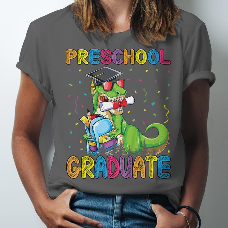 Kids Preschool Graduate T-Rex Dinosaur Preschool Graduation Unisex Jersey T-Shirt