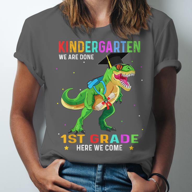 Kindergarten Graduation 1st Here We Come Class 2023 Dinosaur Unisex Jersey T-Shirt