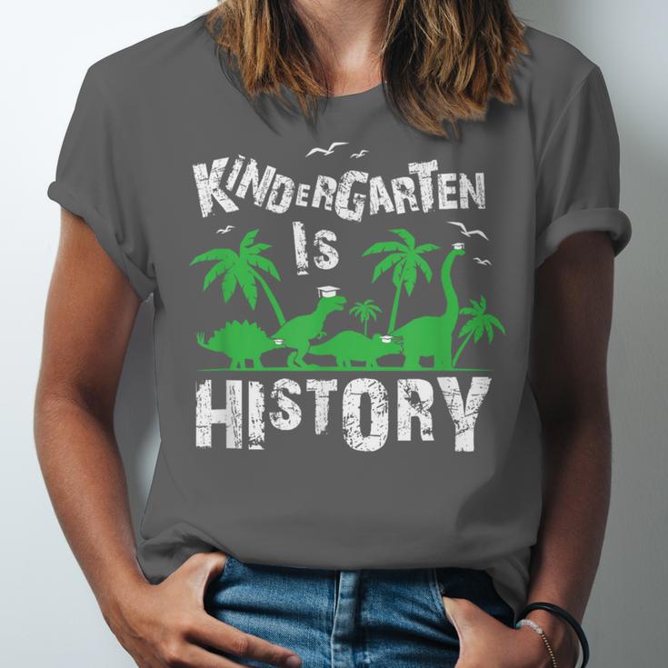 Kindergarten Is History Dinosaur Graduation Unisex Jersey T-Shirt