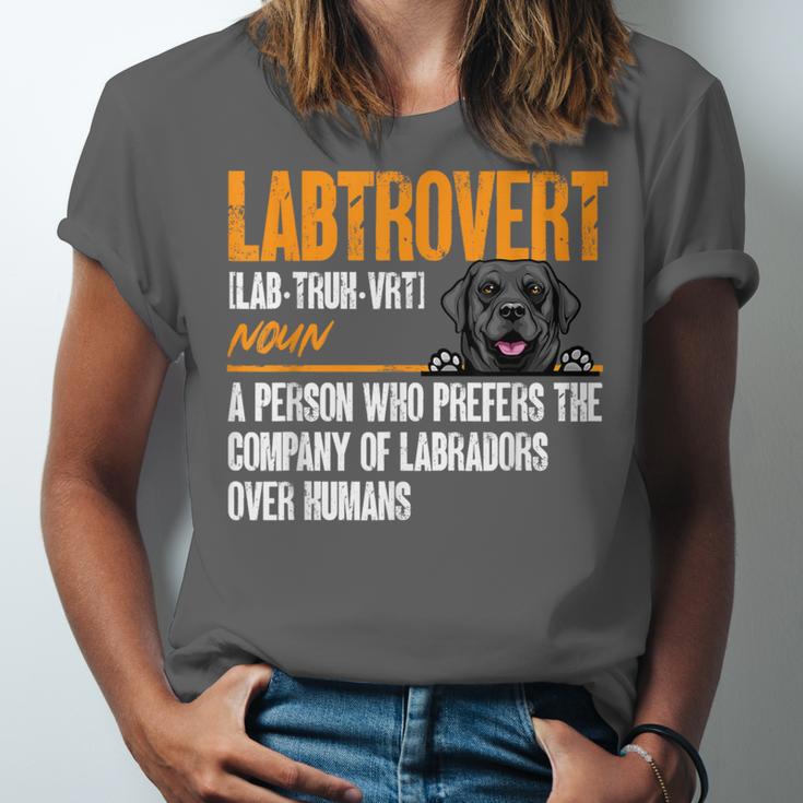 Labrador Retriever Labtrovert Definition Introvert Labrador Unisex Jersey T-Shirt