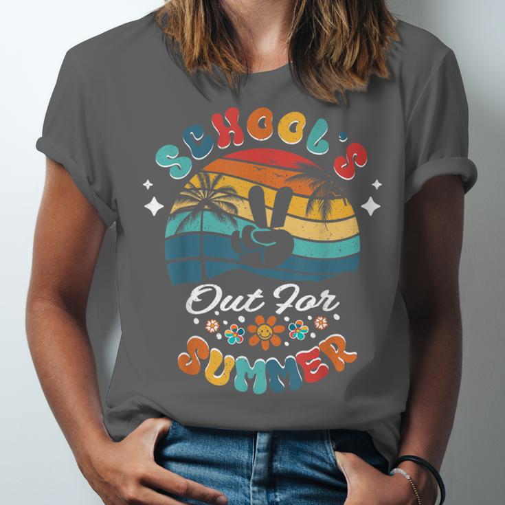 Last Day Of School Groovy Graduation School's Out For Summer Unisex Jersey T-Shirt