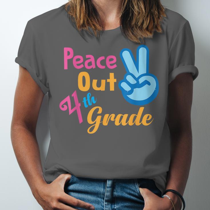 Last Day Of School Peace Out Grade 4 Graduation Kids Unisex Jersey T-Shirt