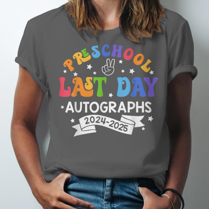 Last Day Of School Year 2025 Preschool Autograph Graduation Unisex Jersey T-Shirt