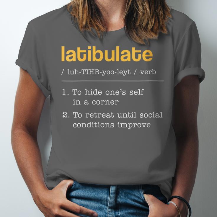 Latibulate Dictionary Definition For Introverts Unisex Jersey T-Shirt