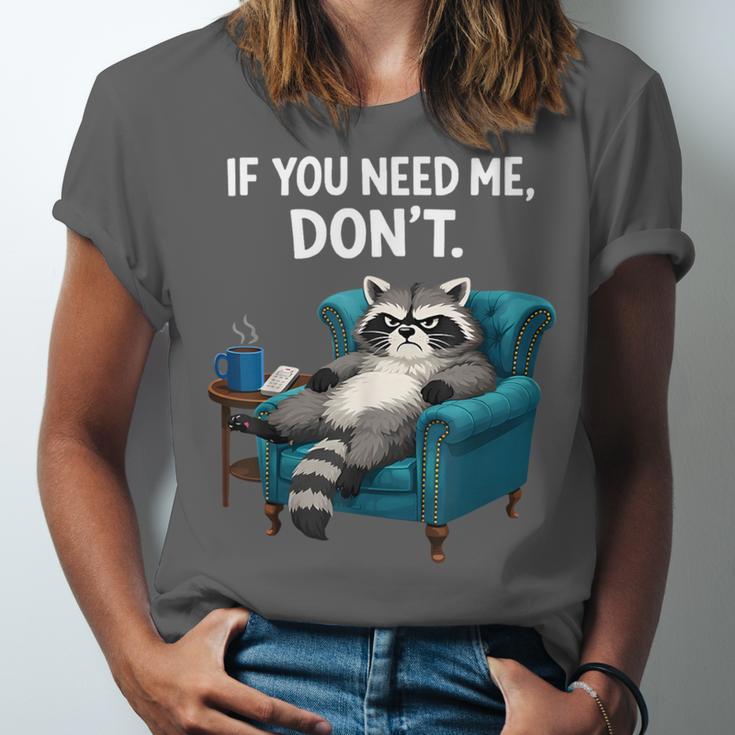 Lazy Raccoon Sarcastic Introvert Humor Japanese Animal Unisex Jersey T-Shirt