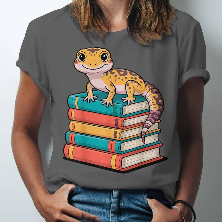 Leopard Gecko Book Lover Reading Unisex Jersey T-Shirt