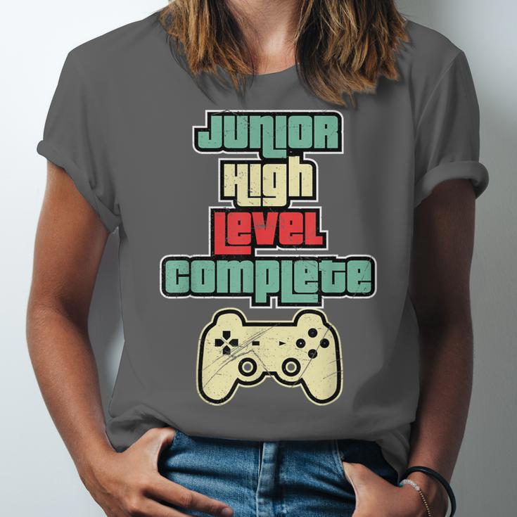 Level Complete Jr High School Graduation Grad SloganShirt Unisex Jersey T-Shirt