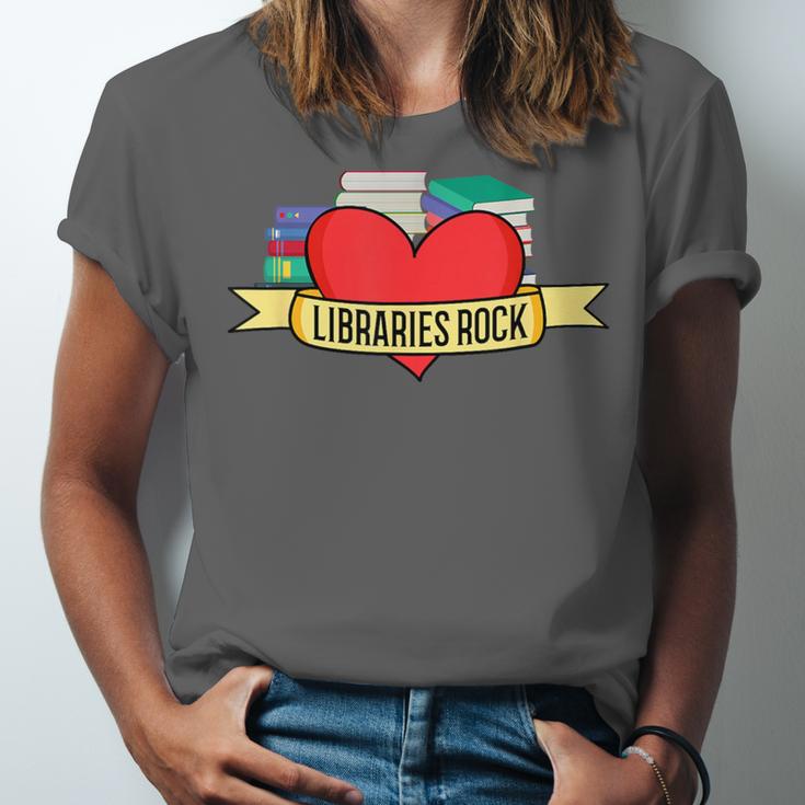 Librarian Library Assistant Libraries Rock Book Lover Unisex Jersey T-Shirt Librarian Library Assistant Libraries Rock Book Lover Unisex Jersey T-Shirt