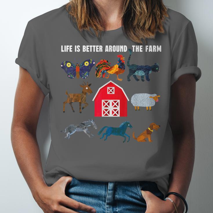 Life Is Better Around The Farm Nostalgia Trendy Unisex Jersey T-Shirt
