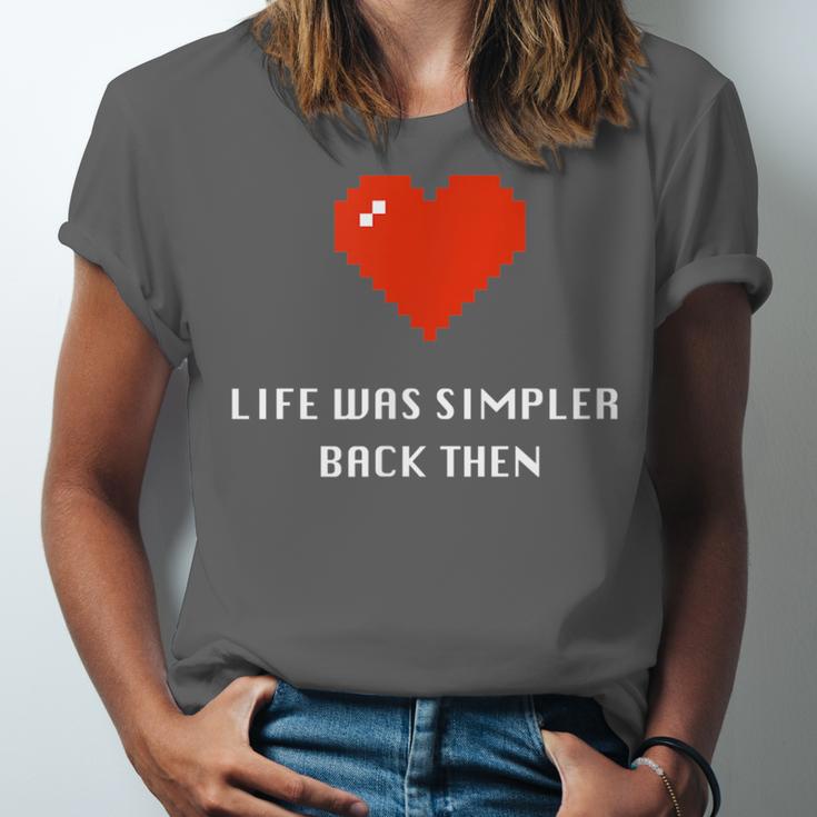 Life Was Simpler Back Then Nostalgia Retro Game Unisex Jersey T-Shirt