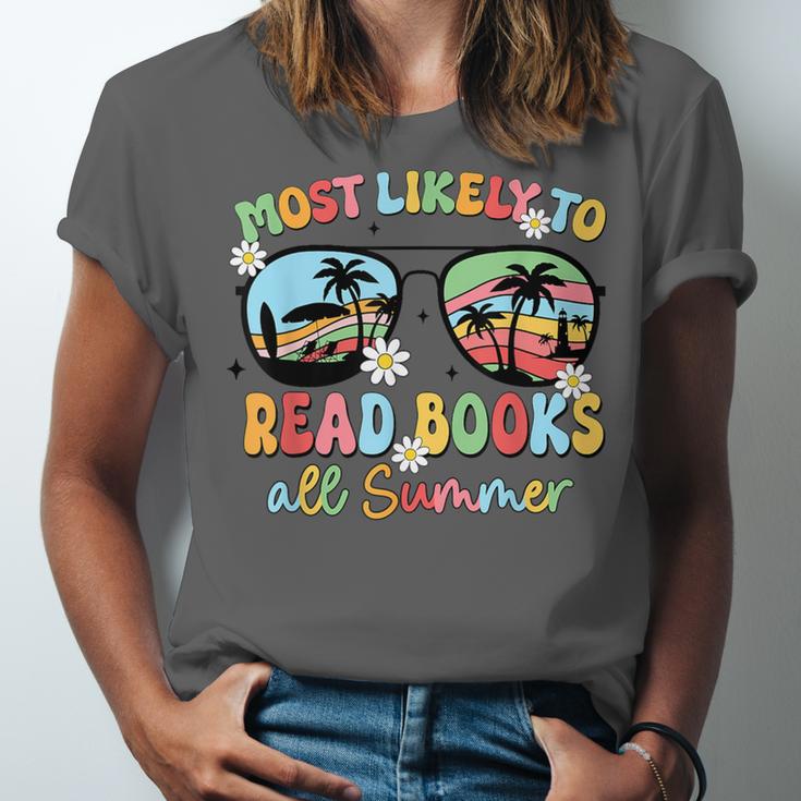Most Likely To Read Books All Summer Book Lovers Unisex Jersey T-Shirt