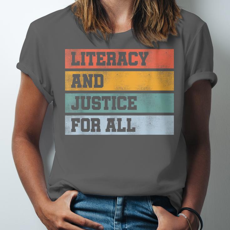 Literacy And Justice For All Stop Book Banning Banned Books Unisex Jersey T-Shirt Literacy And Justice For All Stop Book Banning Banned Books Unisex Jersey T-Shirt