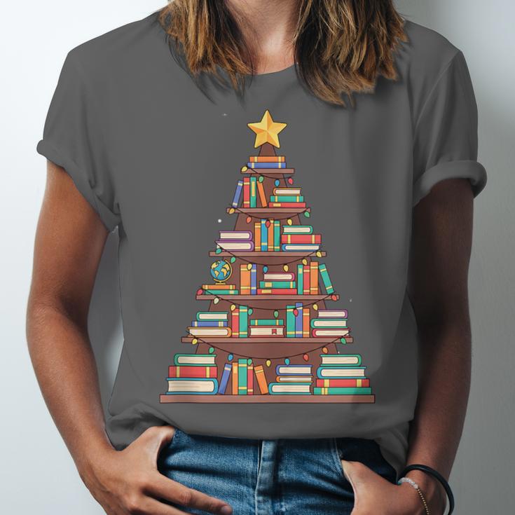 Literary Book Tree Bookish Shelf Art For Avid Readers Unisex Jersey T-Shirt