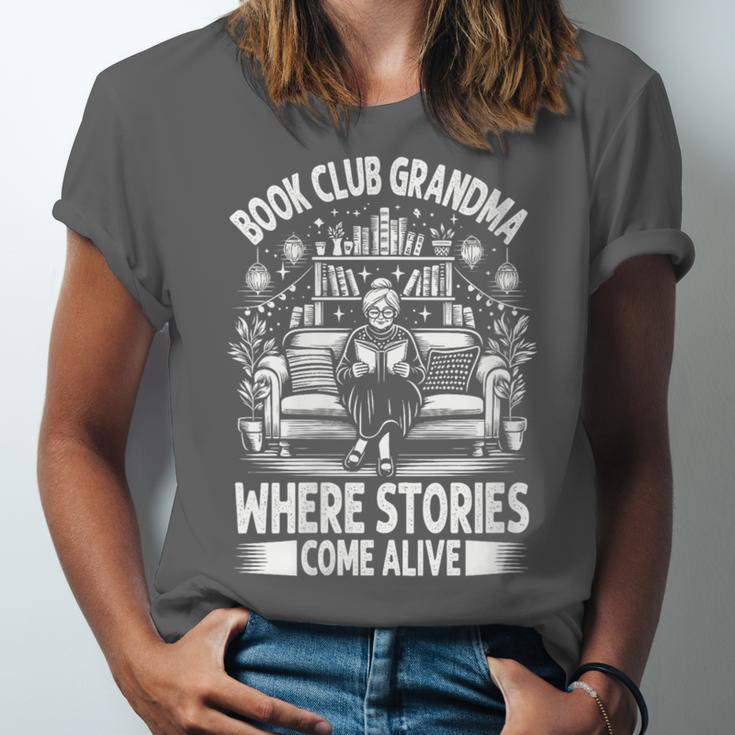 Literary Grandma Reading Club Book Lover Story Enthusiast Unisex Jersey T-Shirt