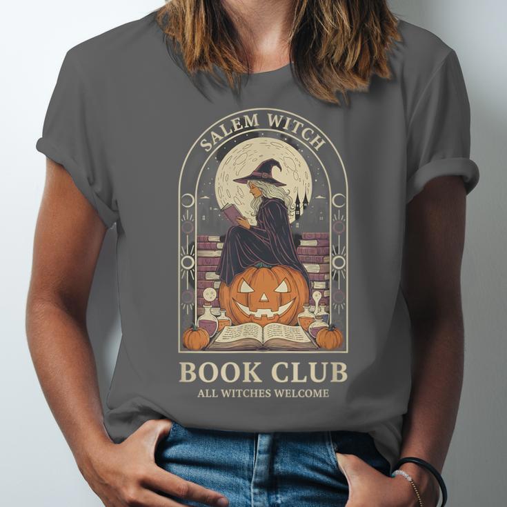 Literary Salem Witch Book Club All Witches Welcome Unisex Jersey T-Shirt Literary Salem Witch Book Club All Witches Welcome Unisex Jersey T-Shirt
