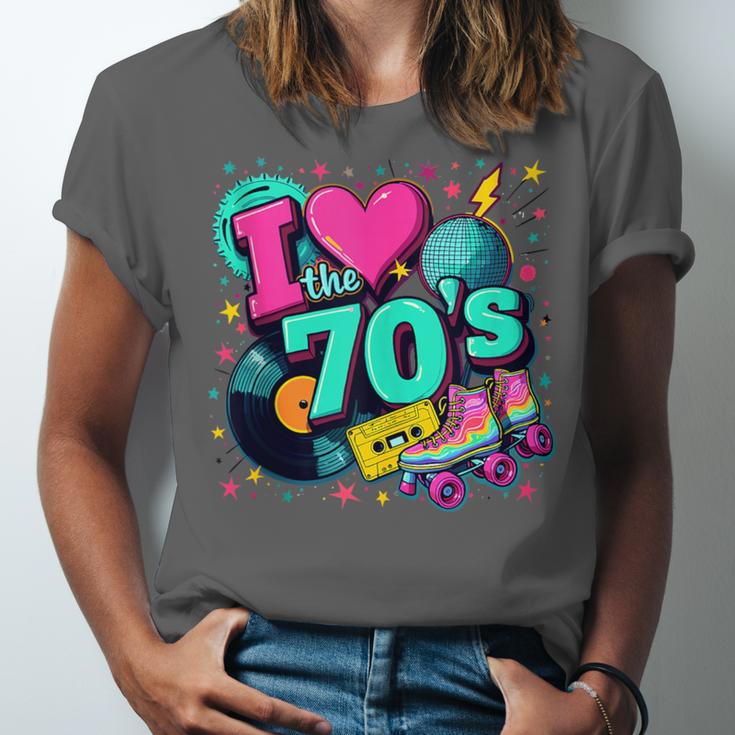 I Love The 70s Retro Cassette Roller Vinyl Disco Nostalgia Unisex Jersey T-Shirt