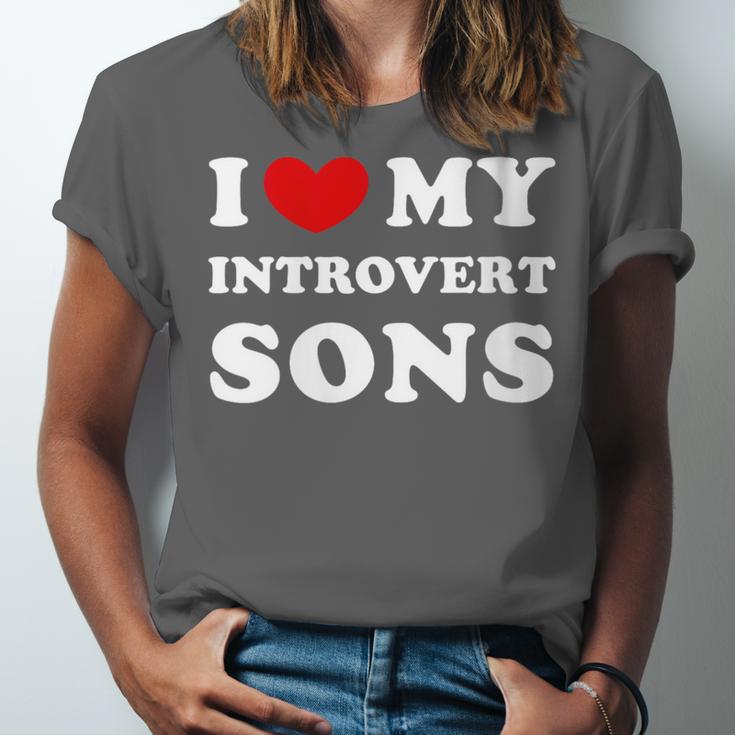 I Love My Introvert Sons I Heart My Introvert Sons Unisex Jersey T-Shirt