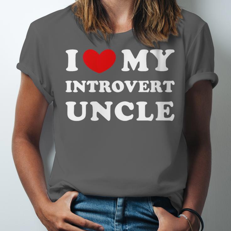 I Love My Introvert Uncle I Heart My Introvert Uncle Unisex Jersey T-Shirt I Love My Introvert Uncle I Heart My Introvert Uncle Unisex Jersey T-Shirt