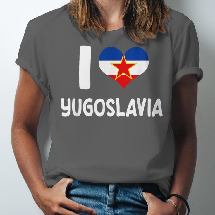 I Love Yugoslavia Proud Yugoslav Nostalgia Saying Unisex Jersey T-Shirt I Love Yugoslavia Proud Yugoslav Nostalgia Saying Unisex Jersey T-Shirt