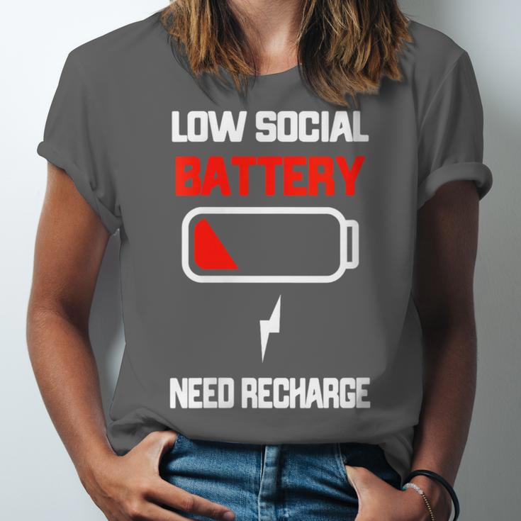 Low Social Battery Need Recharge Introvert Self-Care Unisex Jersey T-Shirt Low Social Battery Need Recharge Introvert Self-Care Unisex Jersey T-Shirt