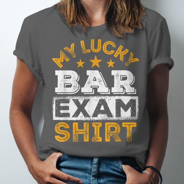 My Lucky Bar Exam Shirt Lawyer Law School Graduation Unisex Jersey T-Shirt