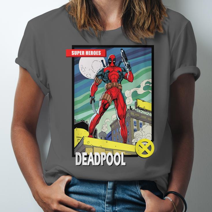 Marvel Comics Deadpool Vintage Book Art Unisex Jersey T-Shirt Marvel Comics Deadpool Vintage Book Art Unisex Jersey T-Shirt