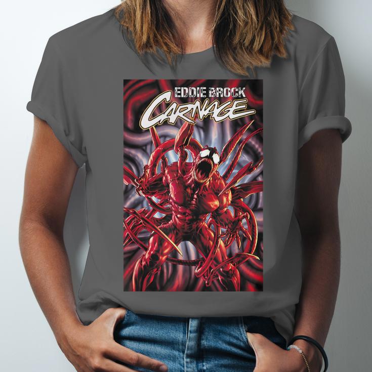 Marvel Spider-Man Eddie Brock Carnage Comic Book Cover Unisex Jersey T-Shirt