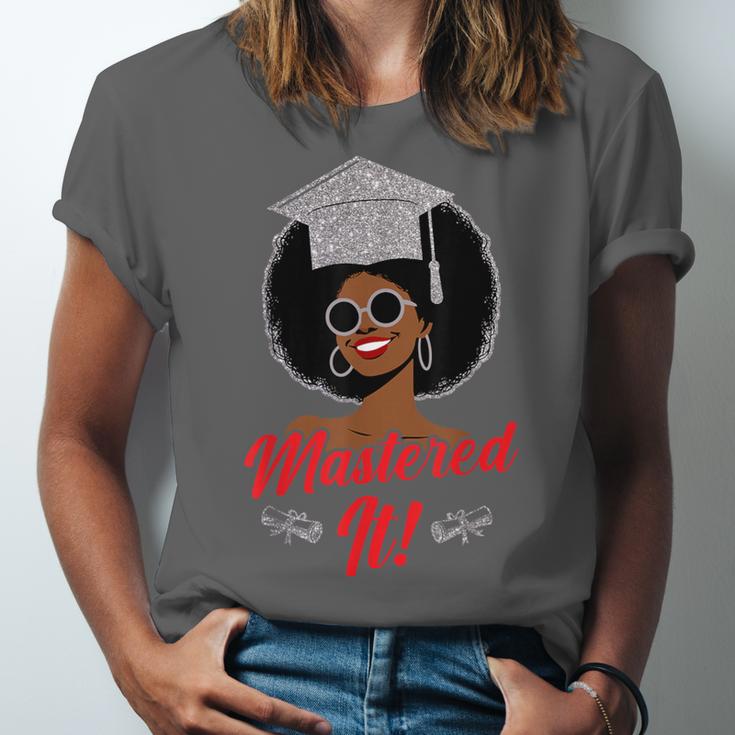 Master Degree Graduation Gifts Black Girl Unisex Jersey T-Shirt