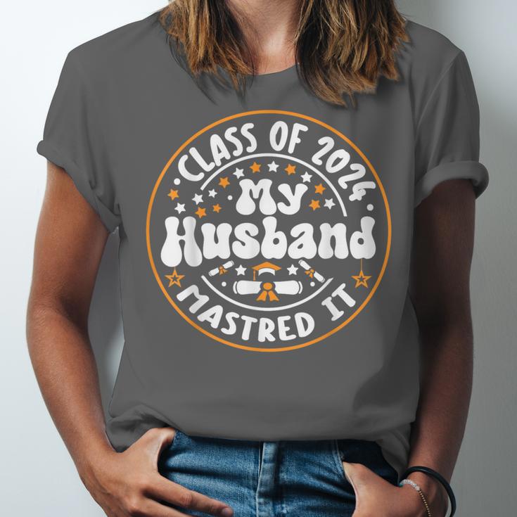 Master's Degree Graduation My Husband Mastered It 2024 Unisex Jersey T-Shirt