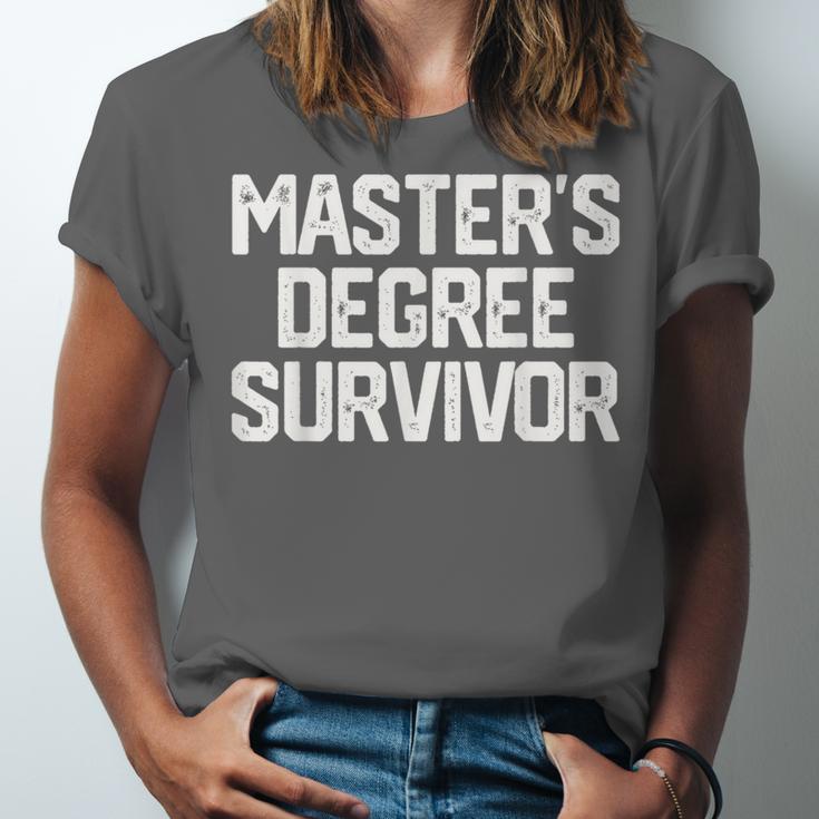 MASTER'S DEGREE SURVIVOR Graduation Grad Shirt College Unisex Jersey T-Shirt