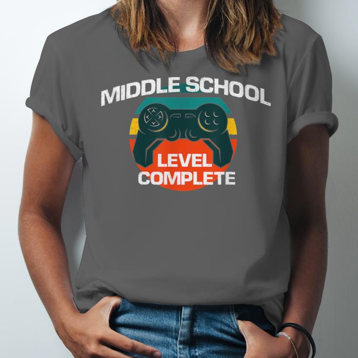 Middle School Graduation Gaming Vintage Level Complete Unisex Jersey T-Shirt
