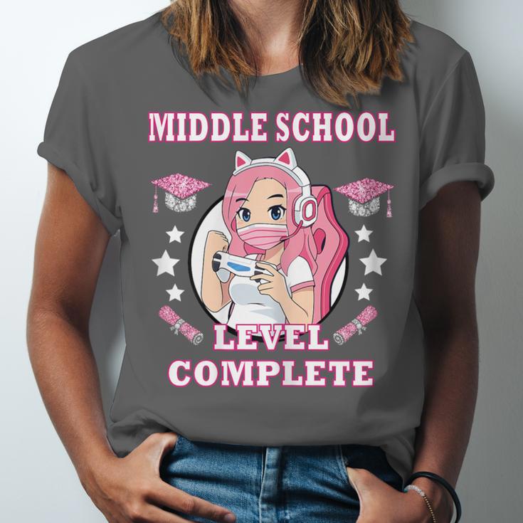 Middle School Level Complete Gaming Graduation Anime Girl Unisex Jersey T-Shirt