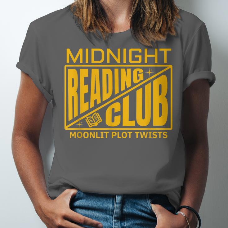 Midnight Reading Club Night Owl Book Readers Unisex Jersey T-Shirt Midnight Reading Club Night Owl Book Readers Unisex Jersey T-Shirt