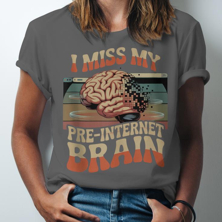 I Miss My Pre-Internet Brain Digital Nostalgia Retro Unisex Jersey T-Shirt