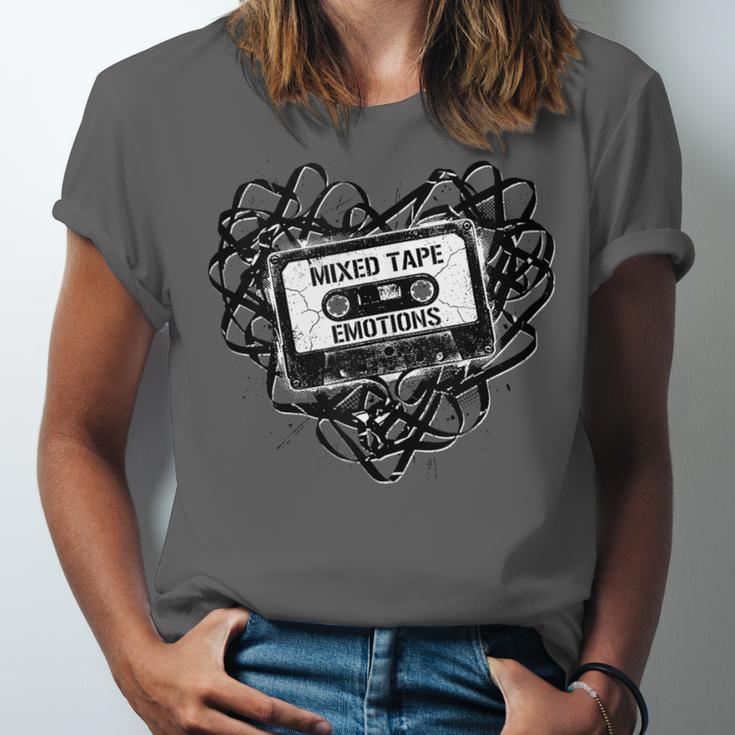 Mixed Tape Emotions Music Lover Nostalgia Quote Unisex Jersey T-Shirt