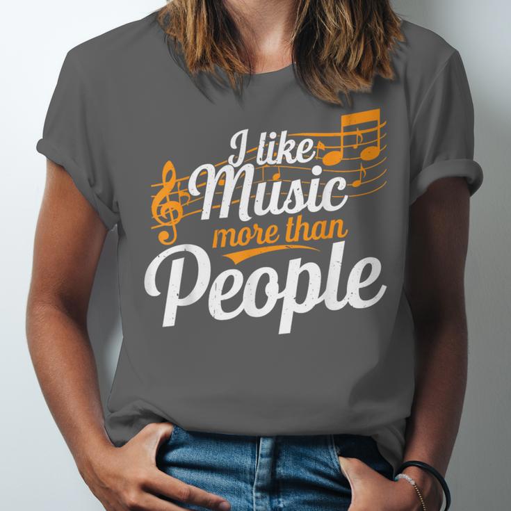 I Like Music More Than People Fan Introvert Unisex Jersey T-Shirt