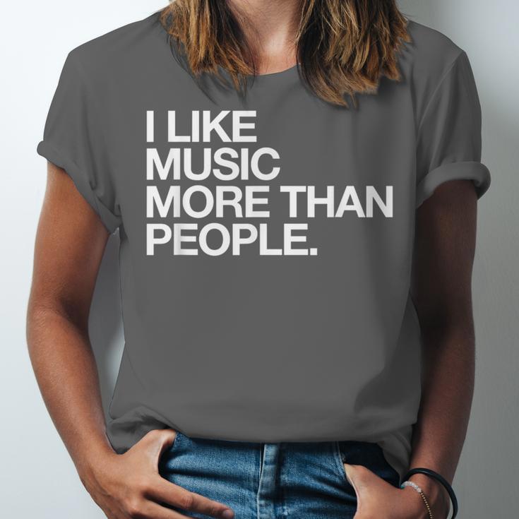I Like Music More Than People Introvert Musician Unisex Jersey T-Shirt I Like Music More Than People Introvert Musician Unisex Jersey T-Shirt