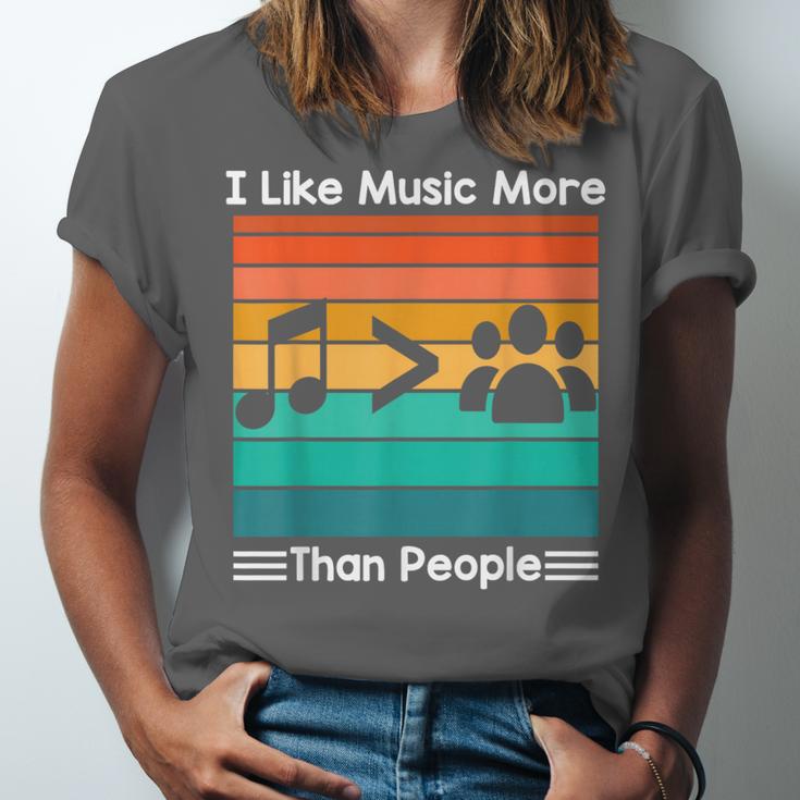 I Like Music More Than People Introvert Saying Quote Unisex Jersey T-Shirt I Like Music More Than People Introvert Saying Quote Unisex Jersey T-Shirt