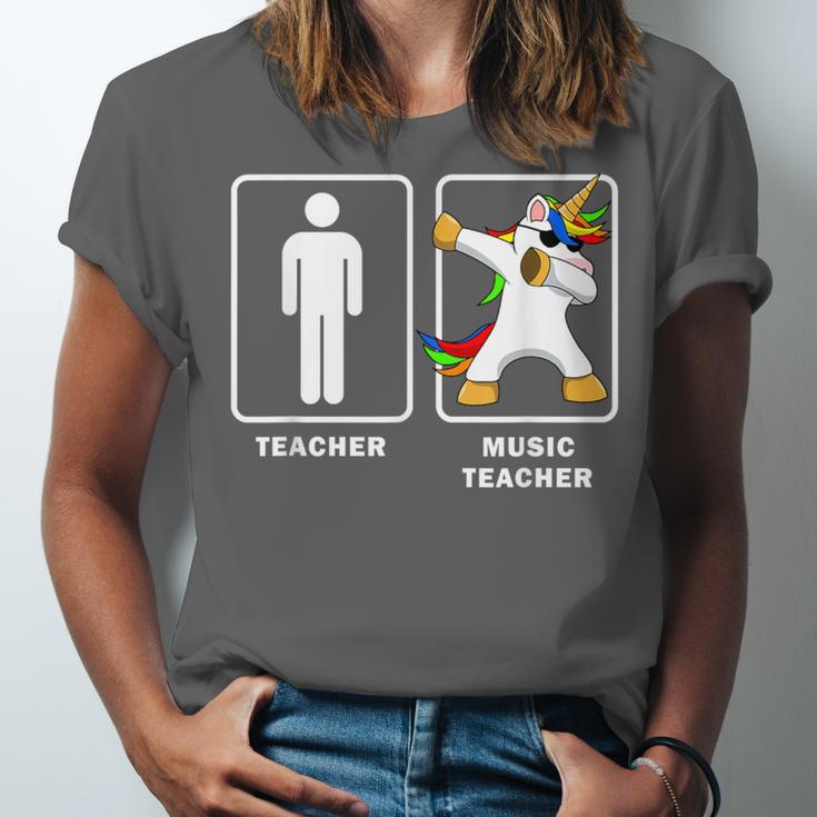 Music Teacher Dabbing Unicorn Graduation Shirt Unisex Jersey T-Shirt