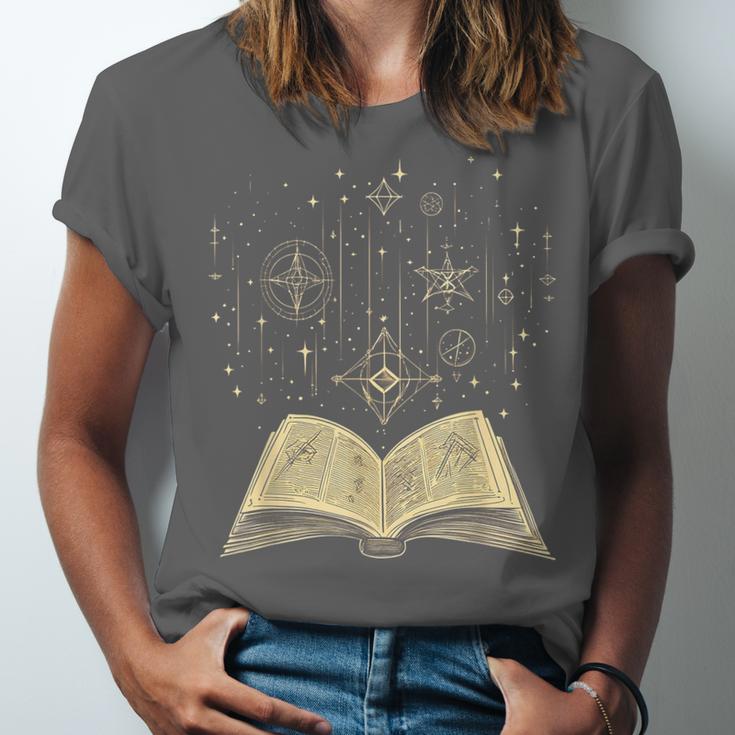 Mystic Astral Lunar Celestial Witch Spell Book Unisex Jersey T-Shirt Mystic Astral Lunar Celestial Witch Spell Book Unisex Jersey T-Shirt
